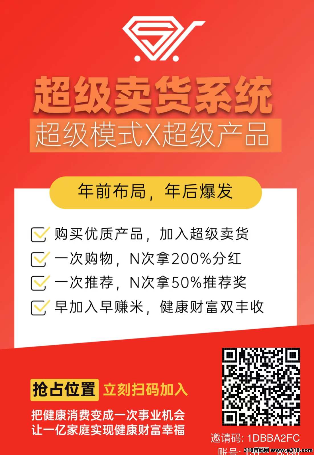 加入超级卖货系统矩阵，享受无限循环收益！
