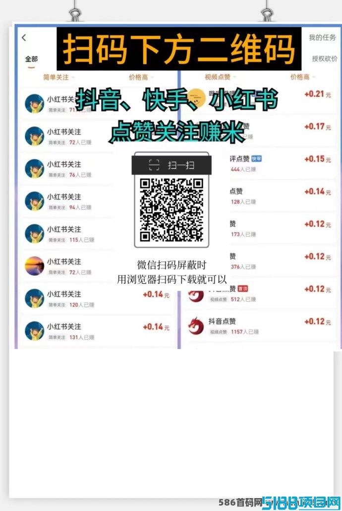 每天轻松赚外快！点赞关注任务全攻略，副业赚钱不再难