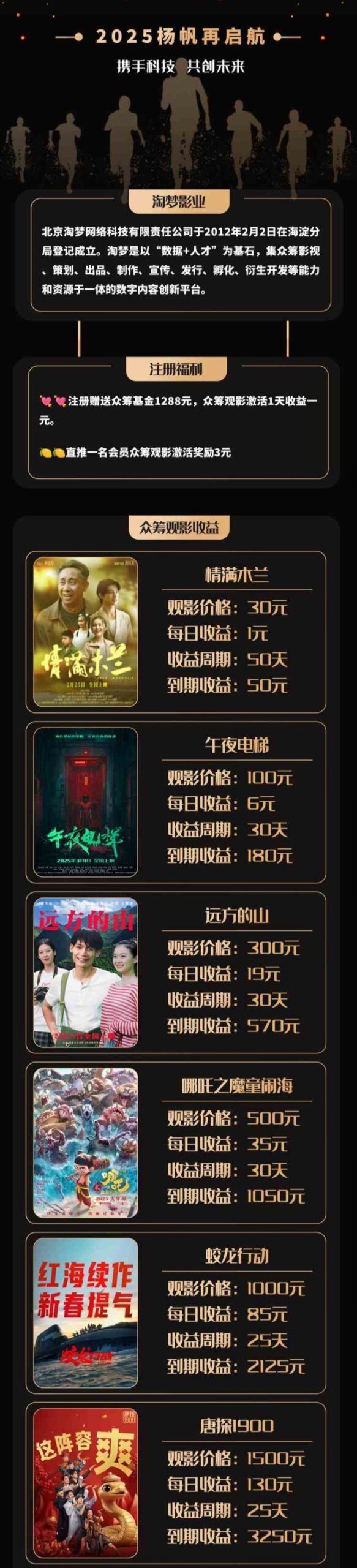 淘梦影业新车上线，注册领取1288元影业基金，轻松实现稳定收入！