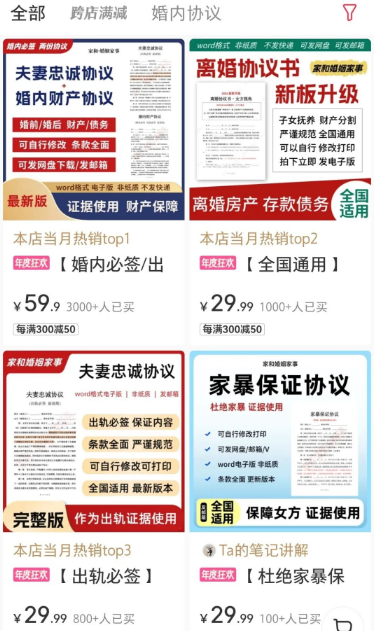 通过售卖夫妻协议虚拟偏门产品,轻松变现30万+