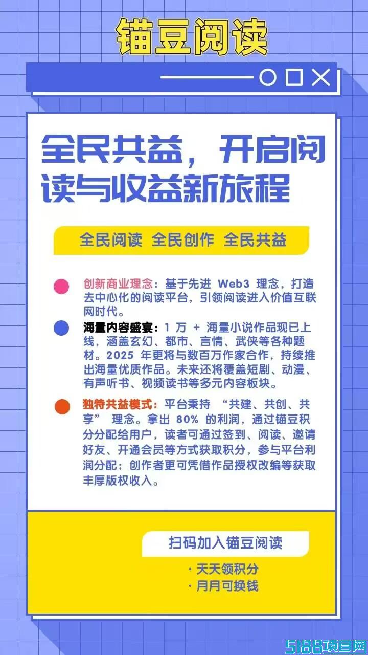 零投资收益先例，锚豆阅读平台每日签到，畅享红利！
