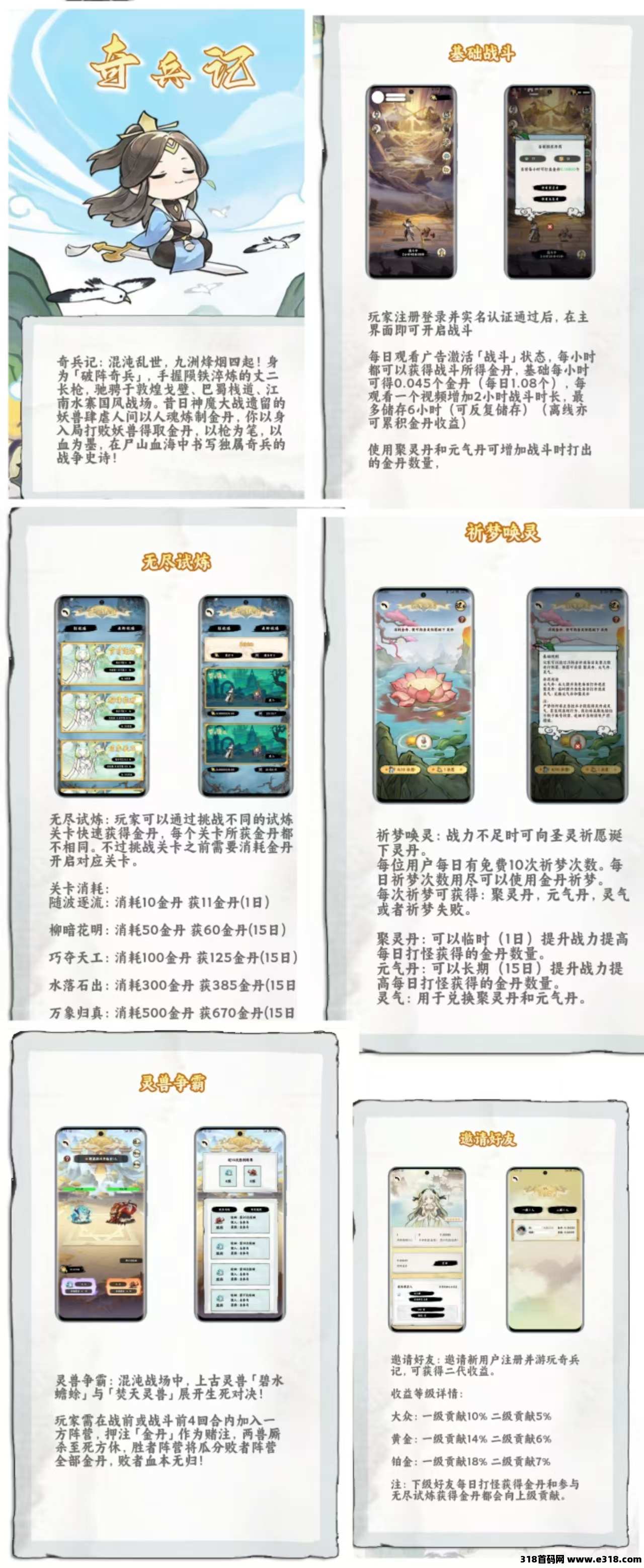 【奇兵记】首码预热，收益高，无充值入口，国风类游戏广告零撸应用