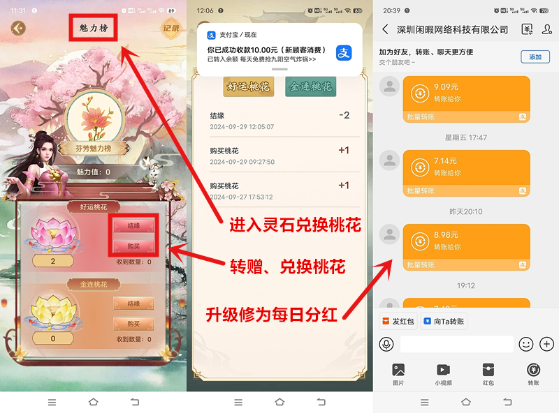 凡人模拟器《桃花外场5元无限回收》每天分红