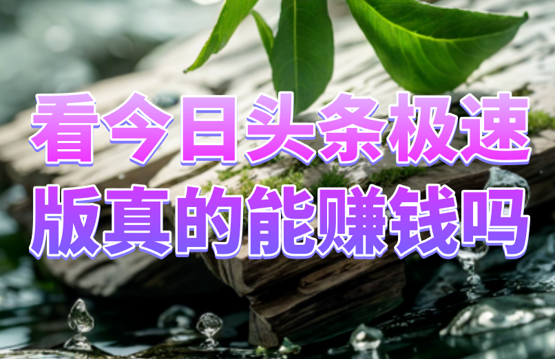 看今日头条极速版真的能赚钱吗