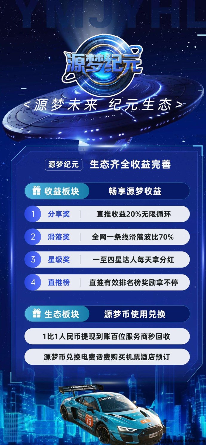 源梦纪元项目上线，滑落突破5000+，百圆即可占位！