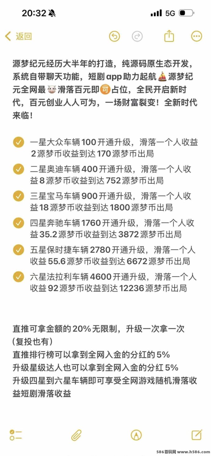 源梦纪元项目上线，滑落突破5000+，百圆即可占位！