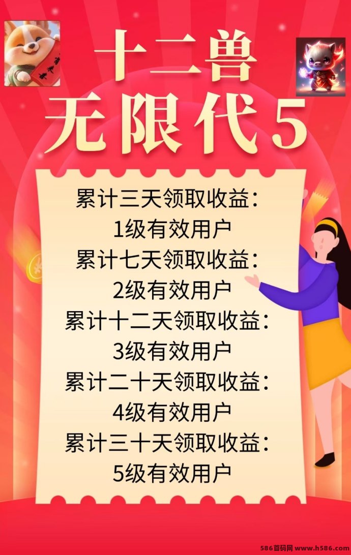 十二兽首码福利放送，自动收溢+多代奖励，0门槛轻松起飞！
