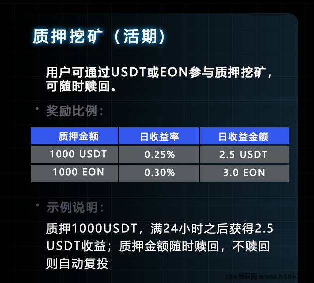 2025潜力黑马项目EON生态，零撸质押轻松日赚500+，手机电脑均可操作，免费指导立即上手