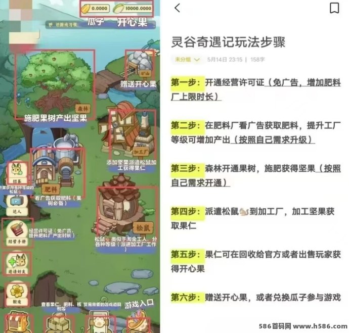 灵谷奇遇记上线，轻松上手，四件套高产稳收！2025热门模拟经营收溢新项目推荐！