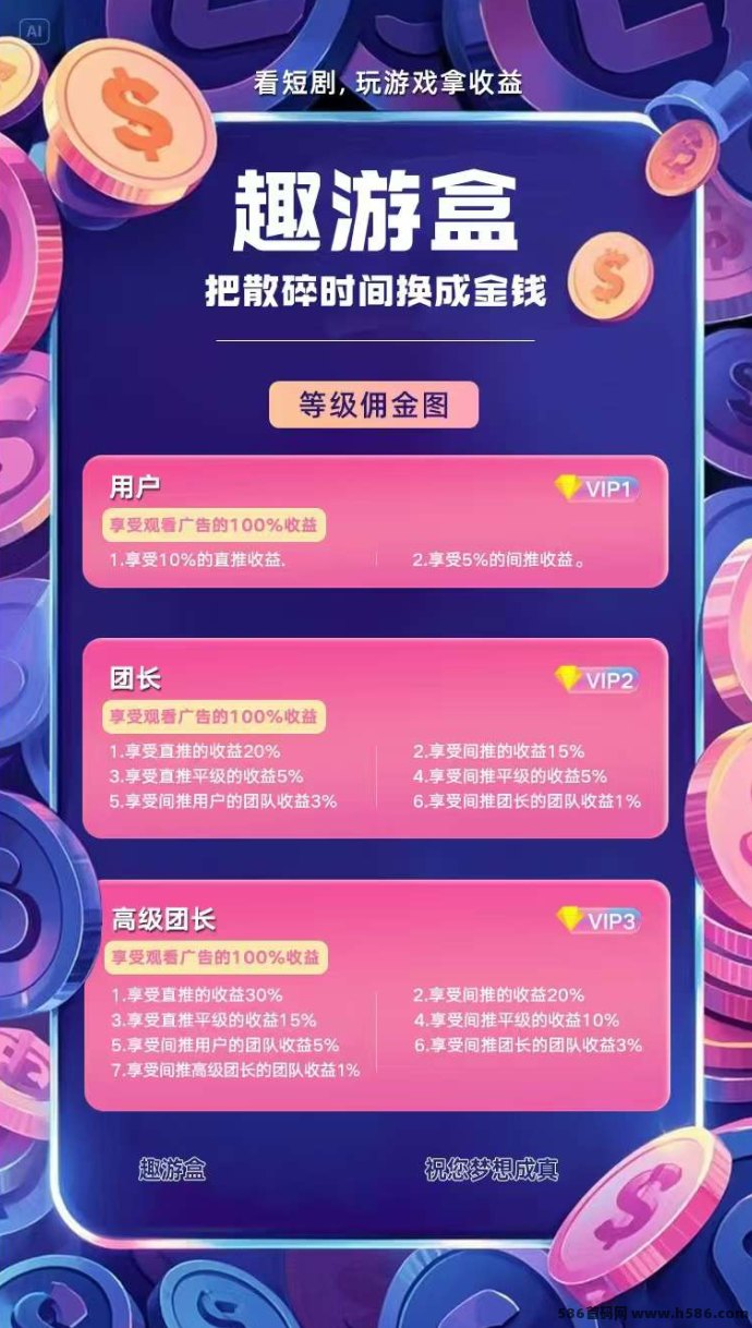 趣游盒零撸广告轻松赚收溢，团长模式助力多渠道收入！