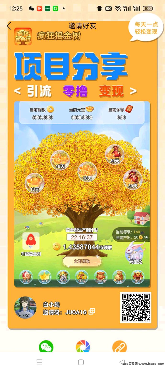 疯狂摇金树上线！纯褂机轻松领收溢，全天实时到！