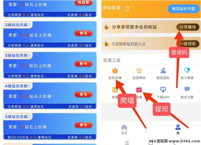 钻石乐园火热上线！无广告秒提取，上墙模式+保底回收，0撸也能轻松日赚！