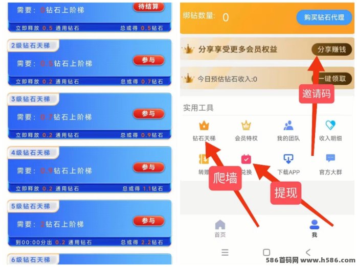 钻石乐园！自由钻轻松得，上墙玩法收溢高，提取秒到手！