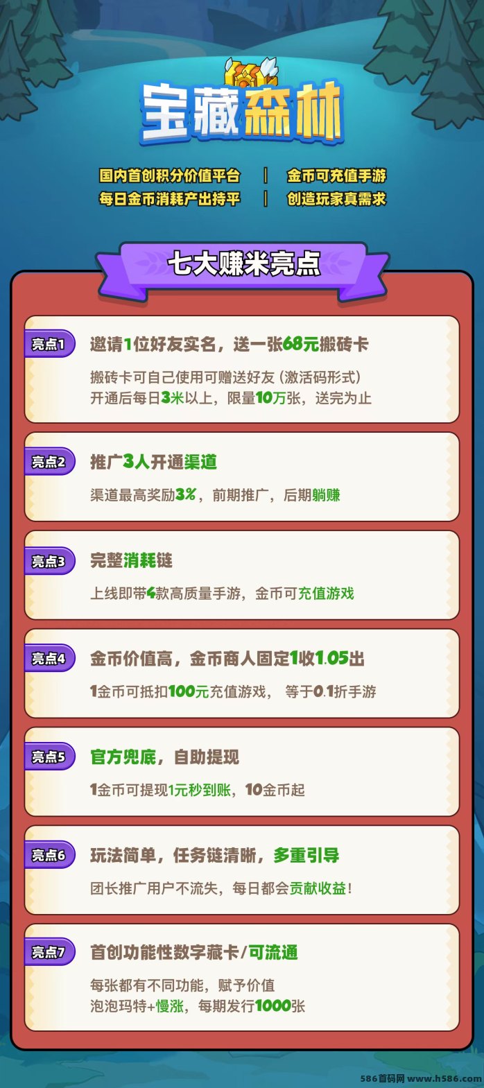 2025年搬砖新风口！宝藏森林预热上线，全线赠送68搬砖咔，欢迎团队长火速对接资源！