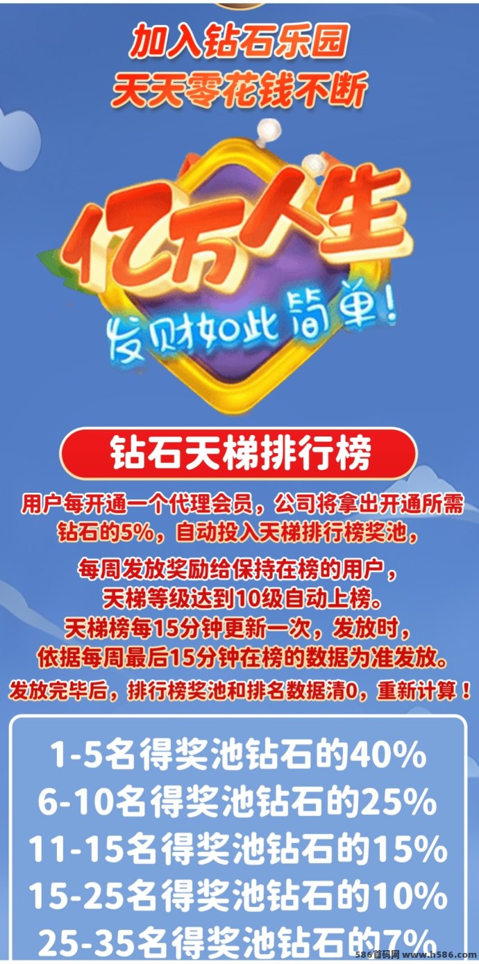 钻石乐园首码来袭！天梯机制+三代奖励，包回收有兜底！