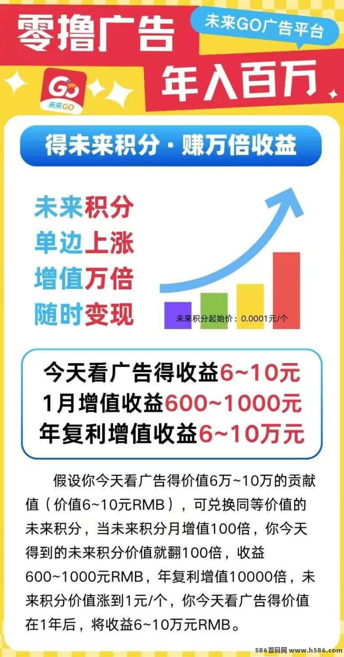 2025轻副业推荐！未来GO免费看广告，无需养机，保底收溢轻松到！