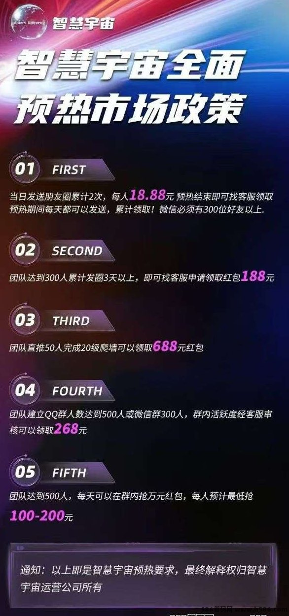 智慧宇宙上线！零门槛加入，任务激励升级，招募团队长可享垫付扶持！