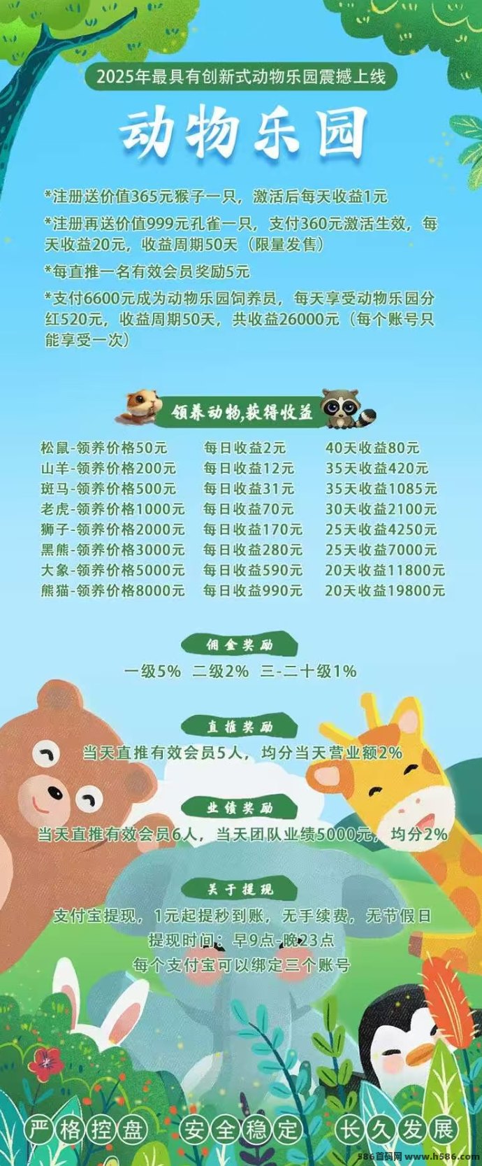 动物乐园首码来袭，注测即送365圆奖励，稳定提取秒到，打造2025年赚米新风口！