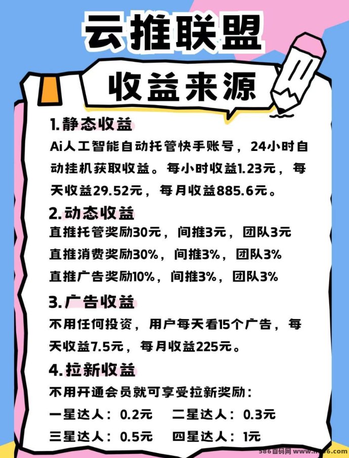 新云推AI智能看广告项目，零成本操作每日稳定收入，团队收溢更丰厚！