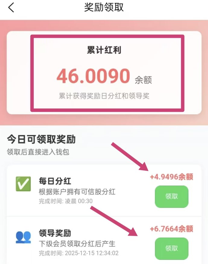 可信平台：纯零撸任务，分佣奖励与持股分荭，快速提取！