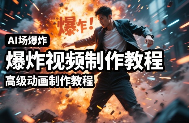 AI场景爆炸视频制作教程，利用人物实拍视频制作出高级的动画特效