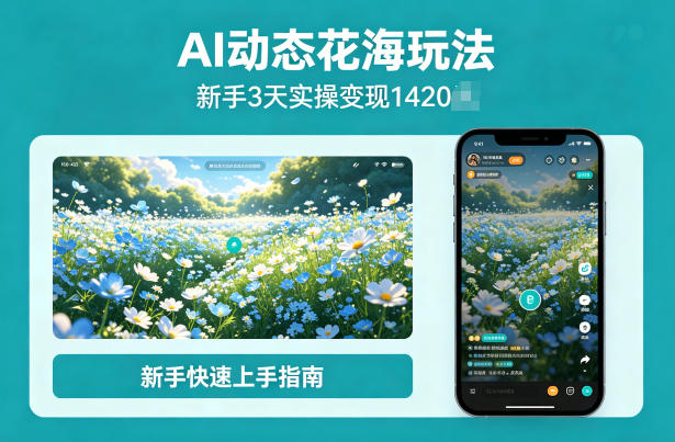 AI动态花海玩法,项目经过实操3天变现1420,新手也能快速上手(1) AI动态花海玩法,项目经过实操3天变现1420,新手也能快速上手(1)
