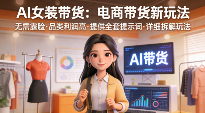 AI女装带货,电商带货新玩法,无需露脸,品类利润高,提供全套提示词,详细拆解玩法(1) AI女装带货,电商带货新玩法,无需露脸,品类利润高,提供全套提示词,详细拆解玩法(1)