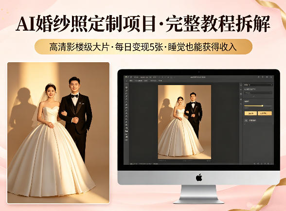AI婚纱照定制项目，可生成高清影楼级大片，每日变现5张，睡觉也能获得收入【完整教程拆解】(1)