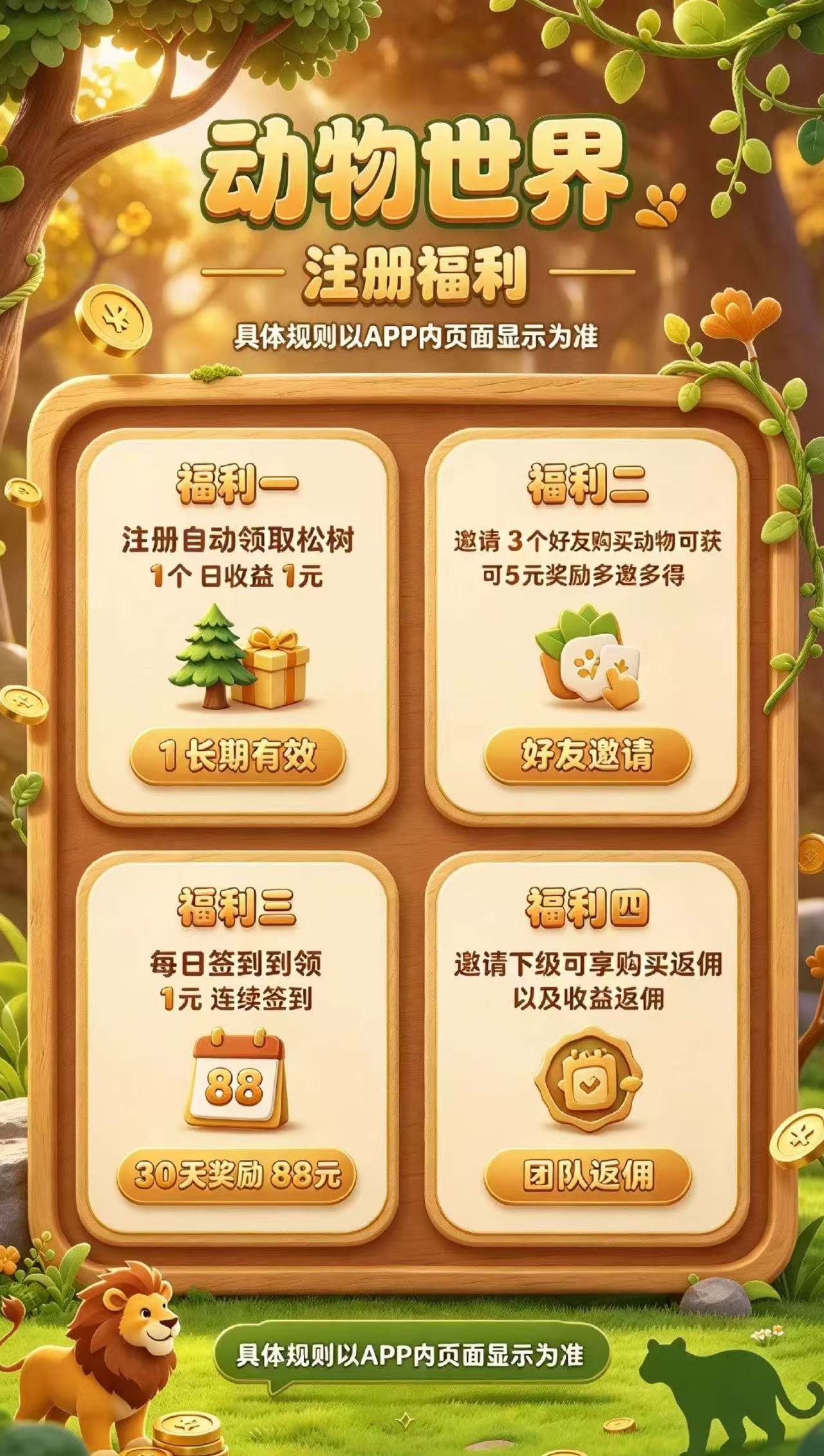 动物世界，首码刚出，亲测每天签到一下就行。零撸项目。提米秒到
